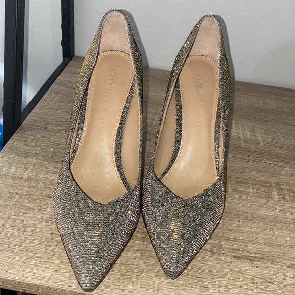Veronica Beard Nathalia Lurex Metallic Pump Heels Size 8.5 - Picture 11 of 14
